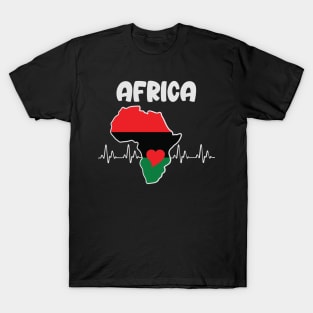 Africa, Heartbeat, Black History, African American History T-Shirt